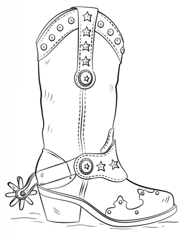 Cowboy Boot Coloring Page